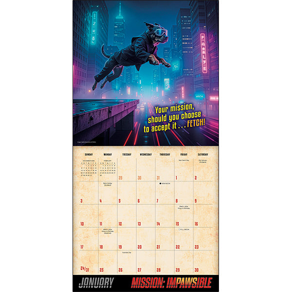 Sellers Publishing Wall Calendar Mission ImPAWSible