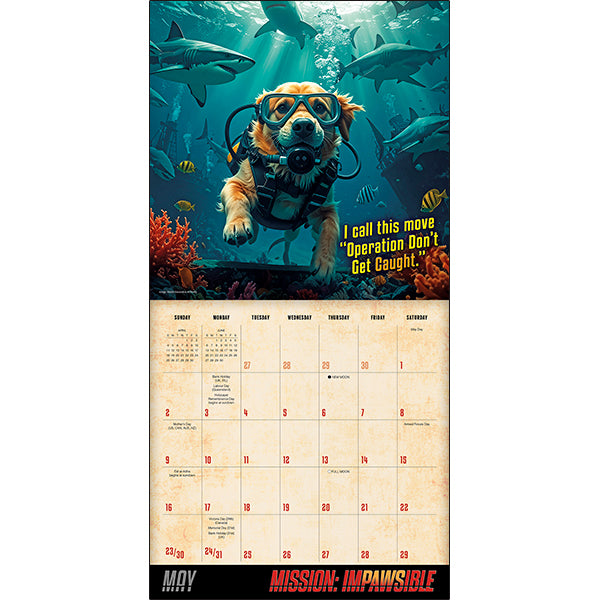 Sellers Publishing Wall Calendar Mission ImPAWSible