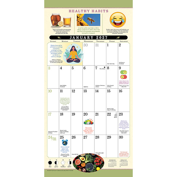 Sellers Publishing Mini Calendar Old Farmer's Almanac Everyday Advice