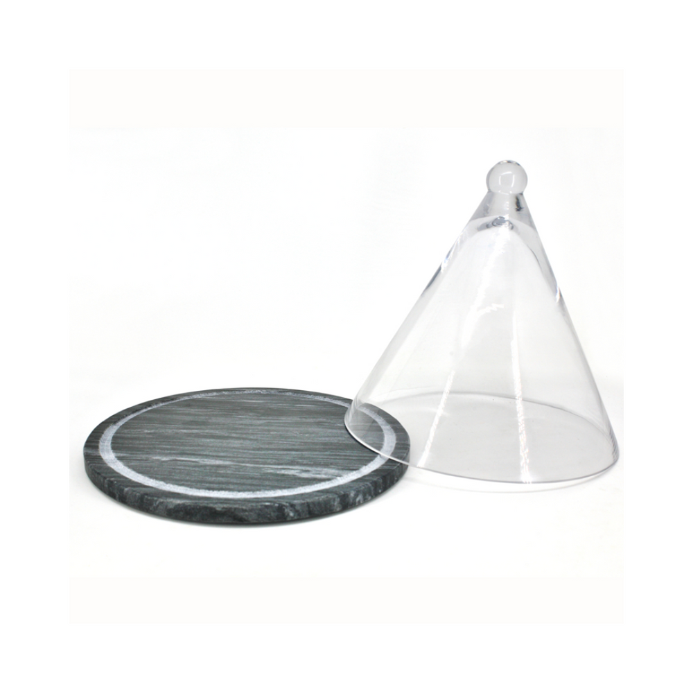 Natural Living Marble Cheese Board & Dome