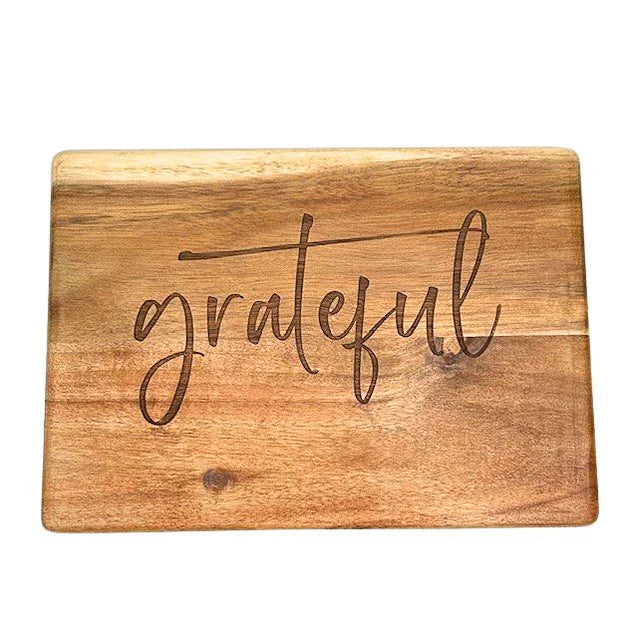 Engraved "Grateful" Board by Lynn & Liana
