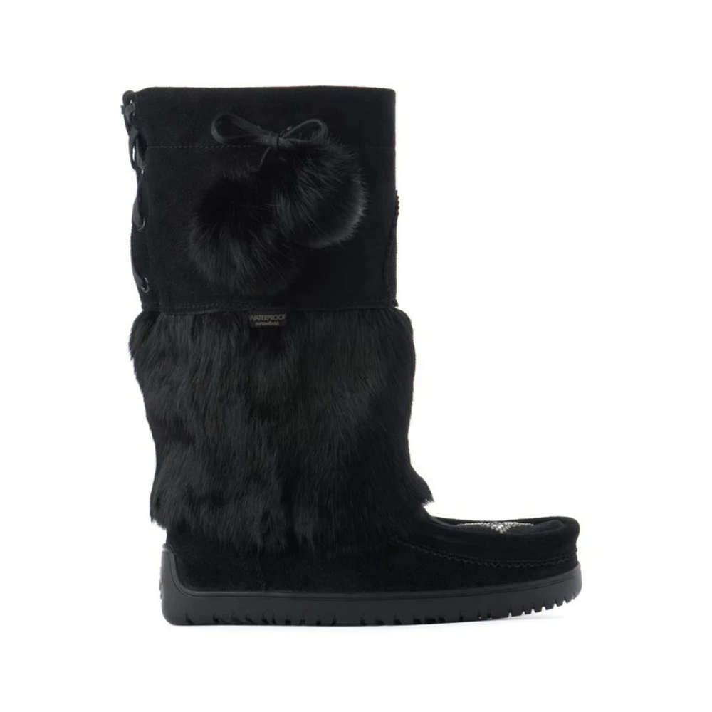 Manitobah Mukluks Adjustable Snowy Owl Black