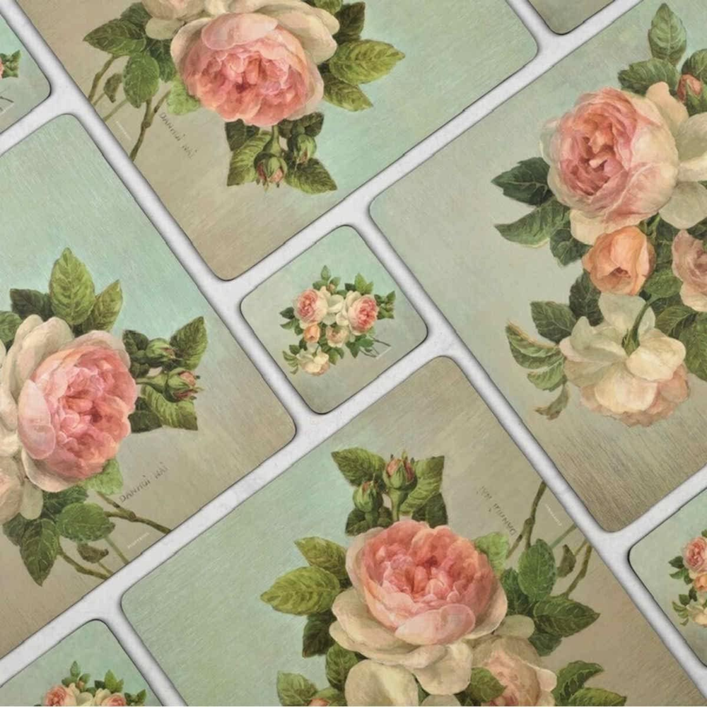 Antique Roses Coasters - Set of 6