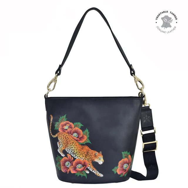 Anuschka Enigmatic Leopard - Tall Bucket Hobo