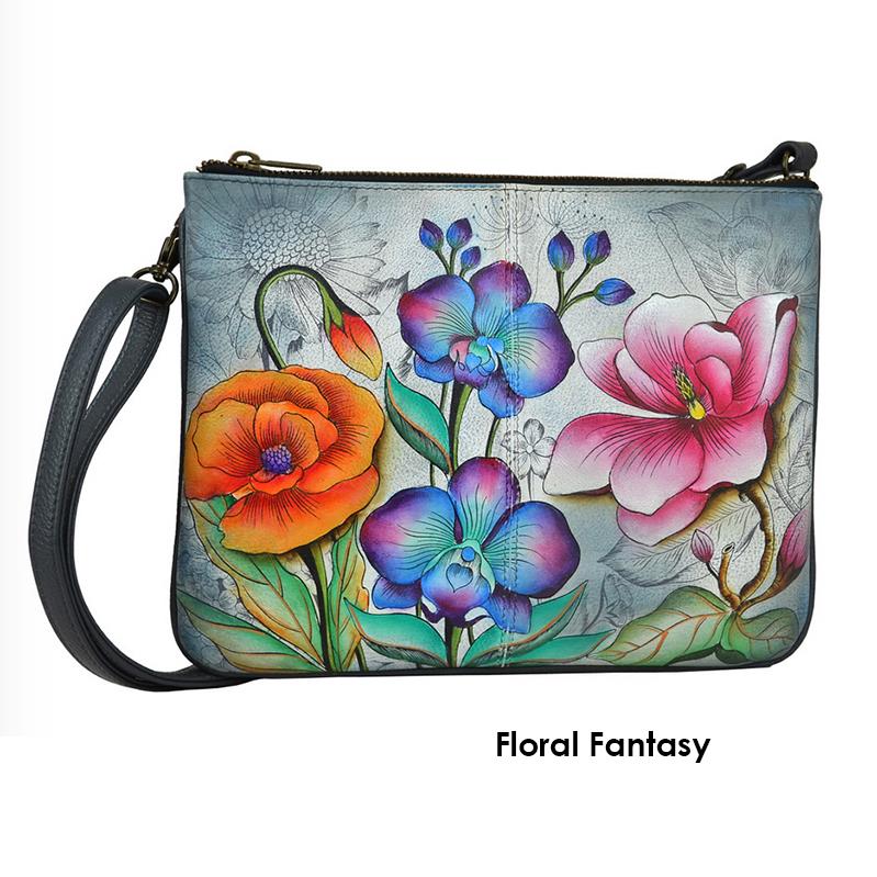 Anuschka Floral Fantasy - Triple Compartment Crossbody