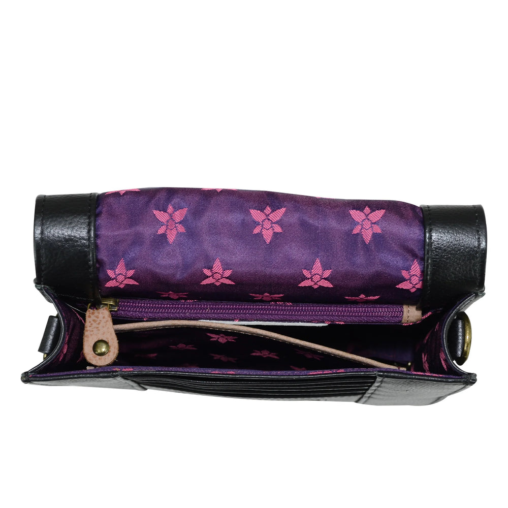 Anuschka Island Escape Black - Small Messenger Bag