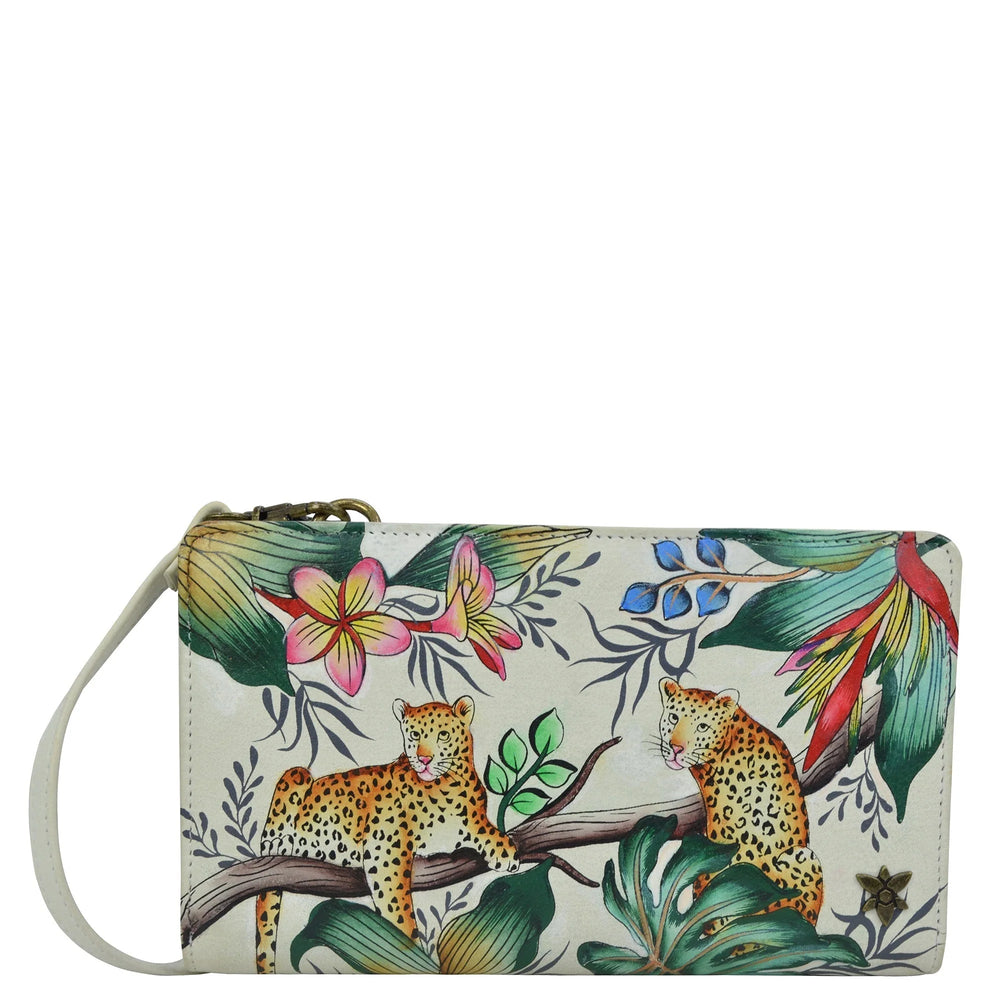 Anuschka Jungle Queen Ivory - Crossbody Organizer Wallet