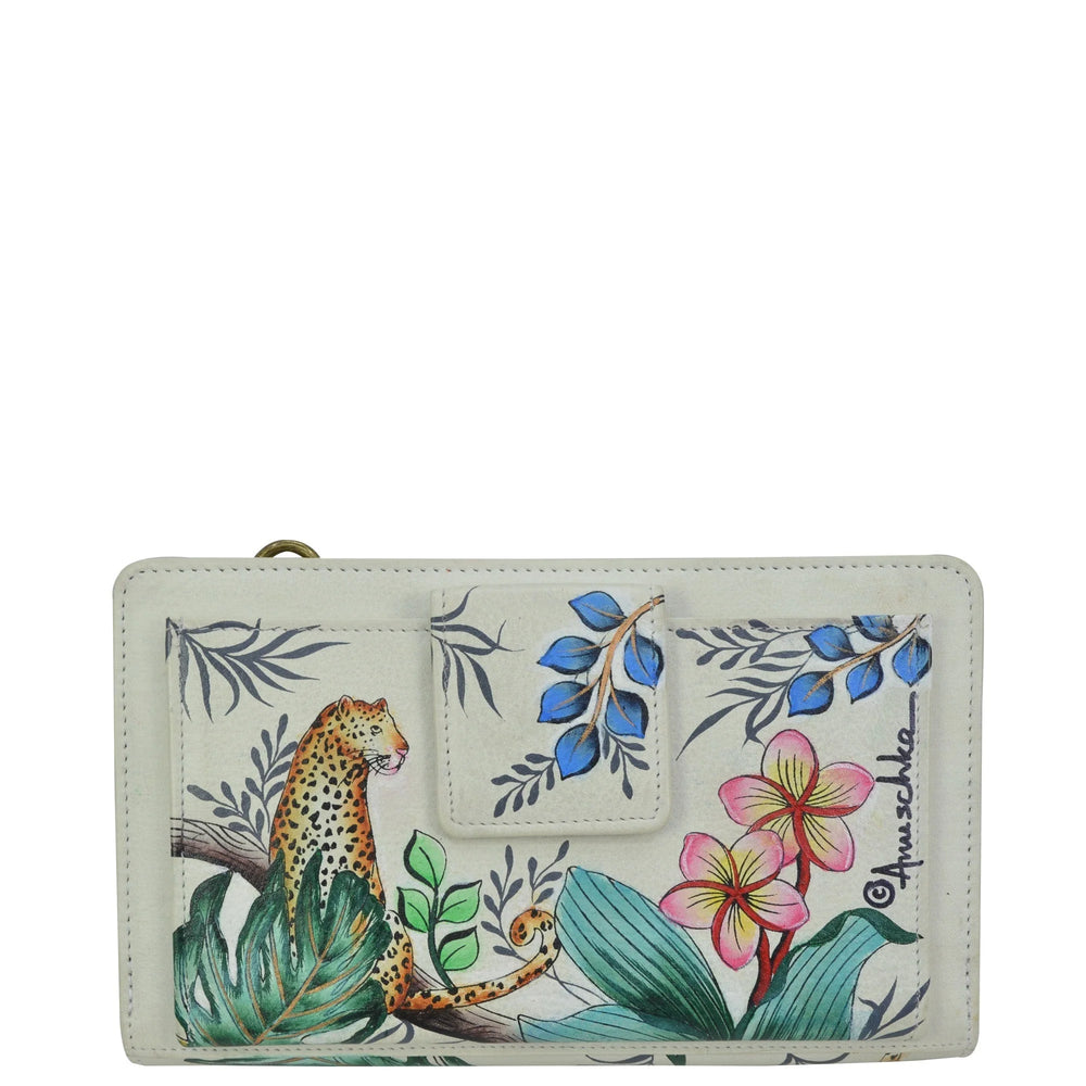 Anuschka Jungle Queen Ivory - Crossbody Organizer Wallet