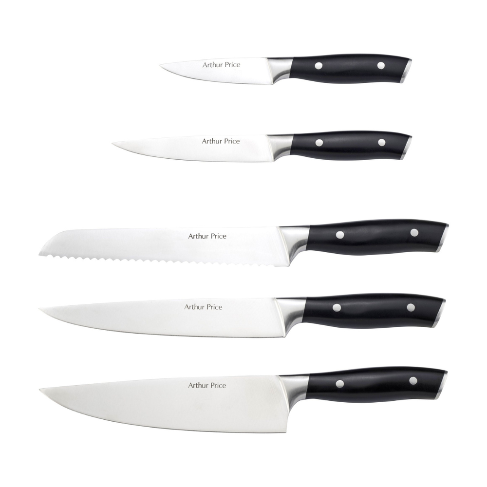 Arthur Price 6-Piece Square Acacia Knife Block Set