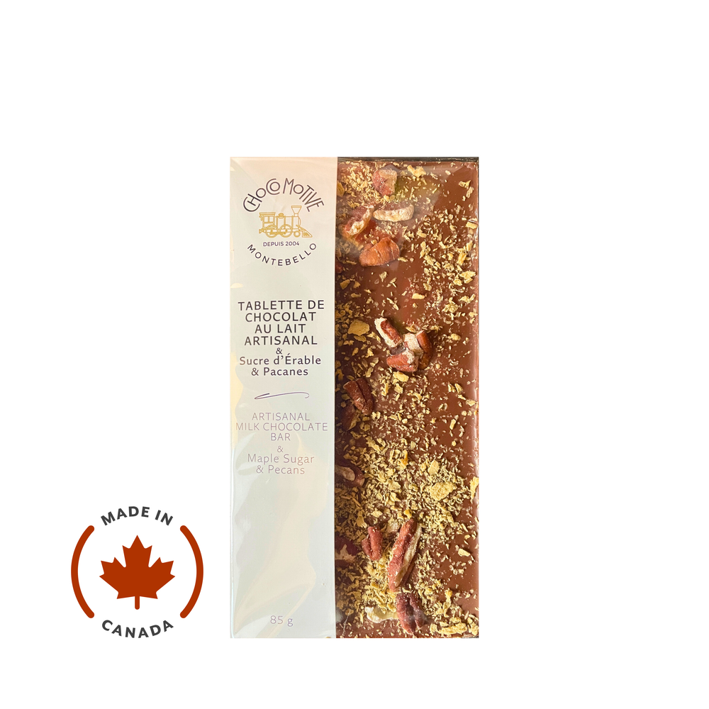 Artisanal Milk Chocolate Maple Sugar and Pecans Bar 85g