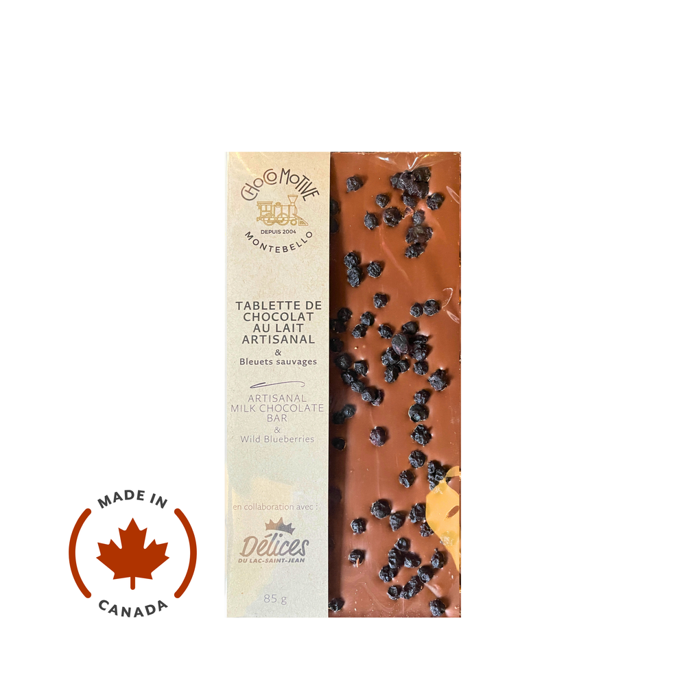 Artisanal Milk Chocolate Wild Blueberries Bar 85g