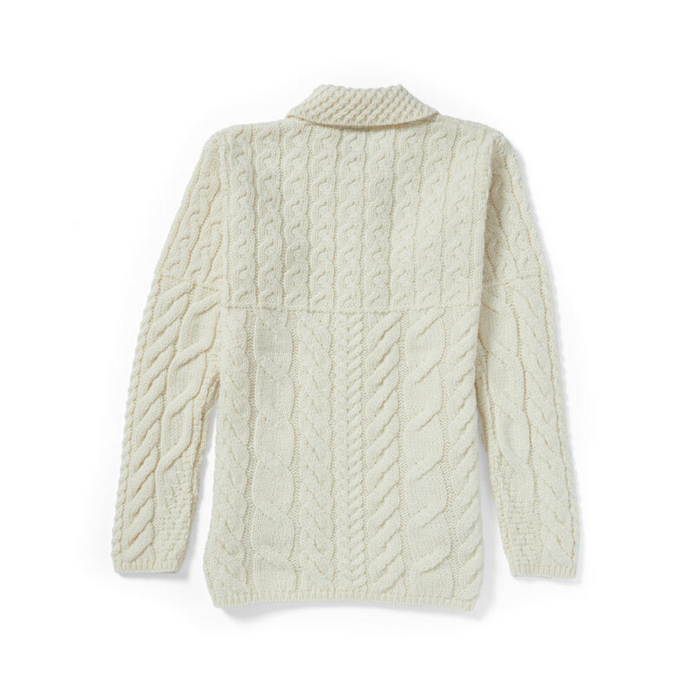 Aran Wool Supersoft Button-Up Cardigan - Classic Aran