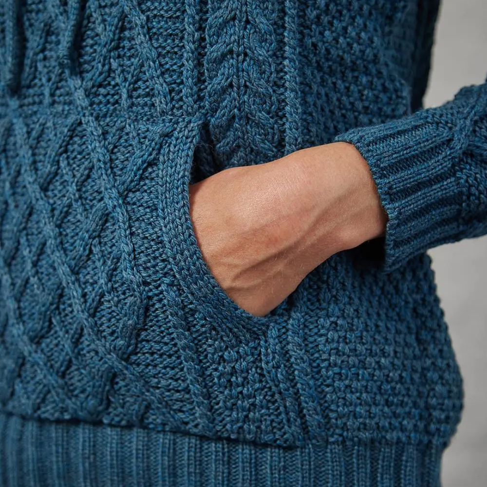 Aran Wool Super Soft Pullover Sweater Irish Sea (B532 443)