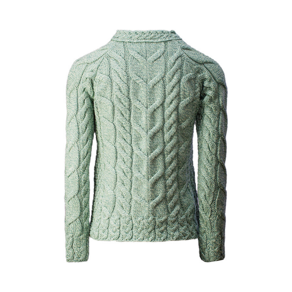 Aran Wool Supersoft Raglan Pullover - Seafoam Green