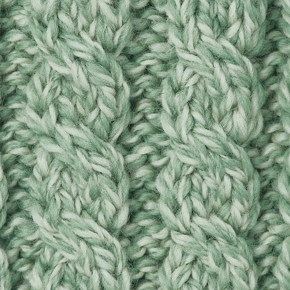 Aran Wool Supersoft Cable Knit Button-Up Cardigan‎ - Seafoam Green