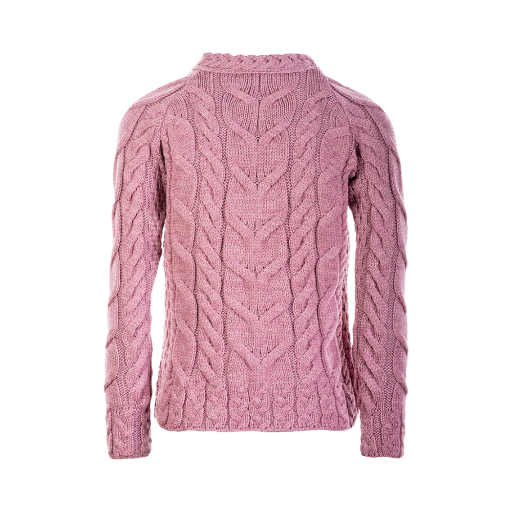 Aran Wool Supersoft Raglan Pullover - Winter Rose