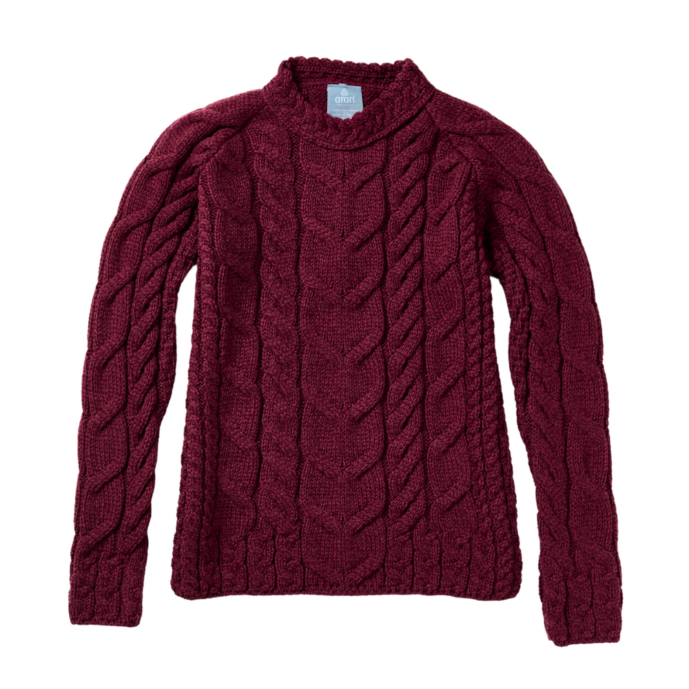 Aran Wool Supersoft Raglan Pullover - Jam