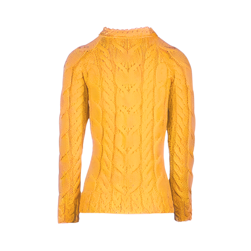 Aran Wool Supersoft Raglan Pullover - Yellow