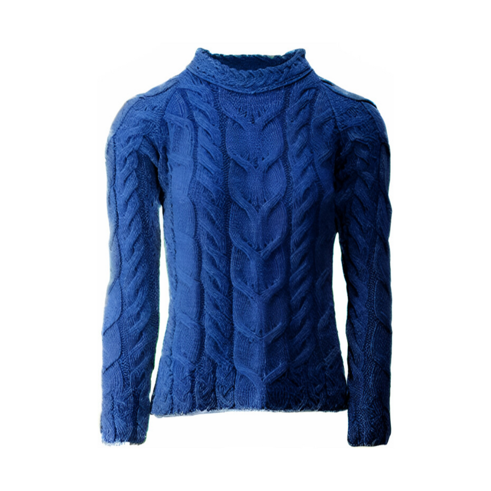 Aran Wool Supersoft Raglan Pullover - Deep Blue