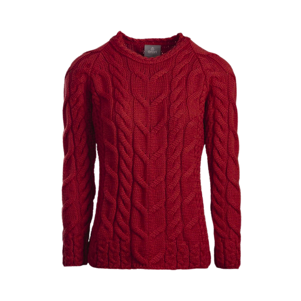 Aran Wool Supersoft Raglan Pullover - Rua Red