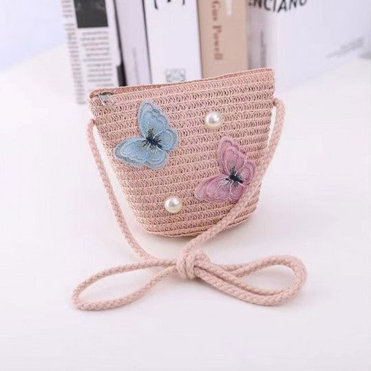 Grand- Kid's Crochet Butterfly Mini Bag Pink