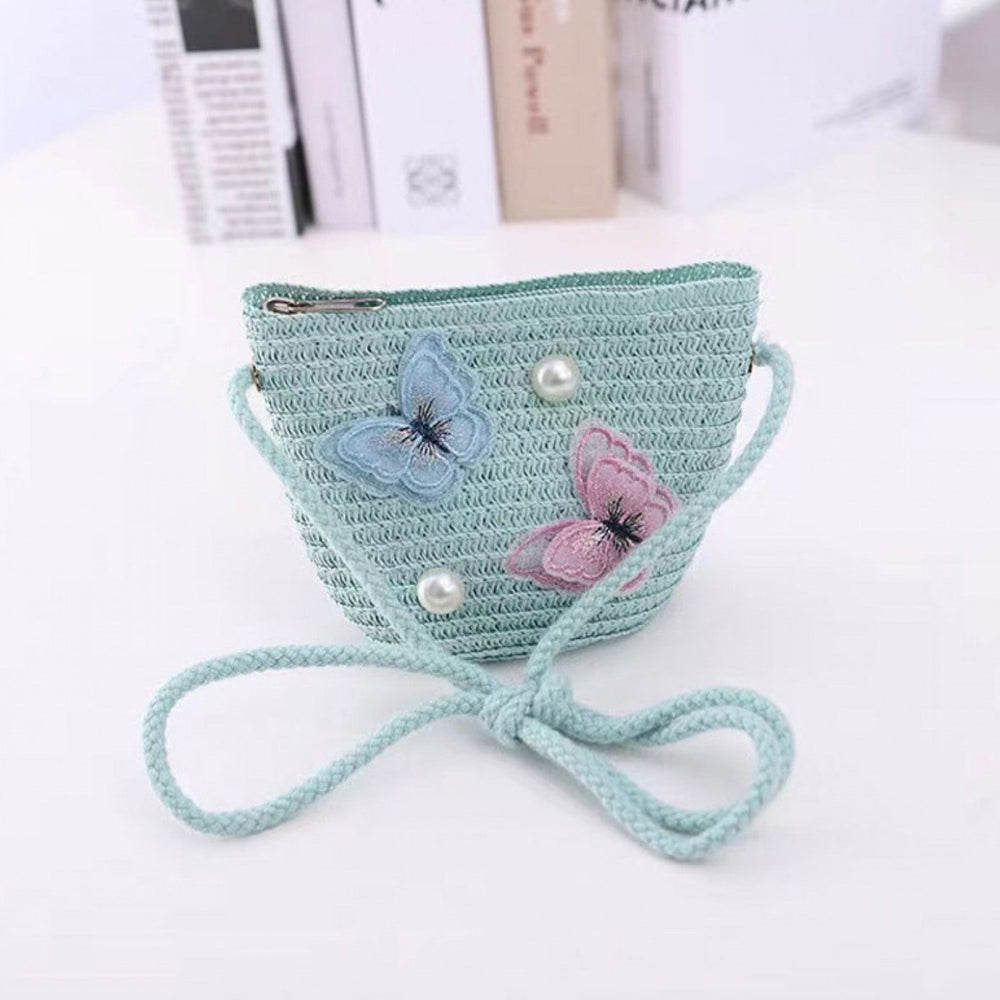 Grand- Kid's Crochet Butterfly Mini Bag Blue