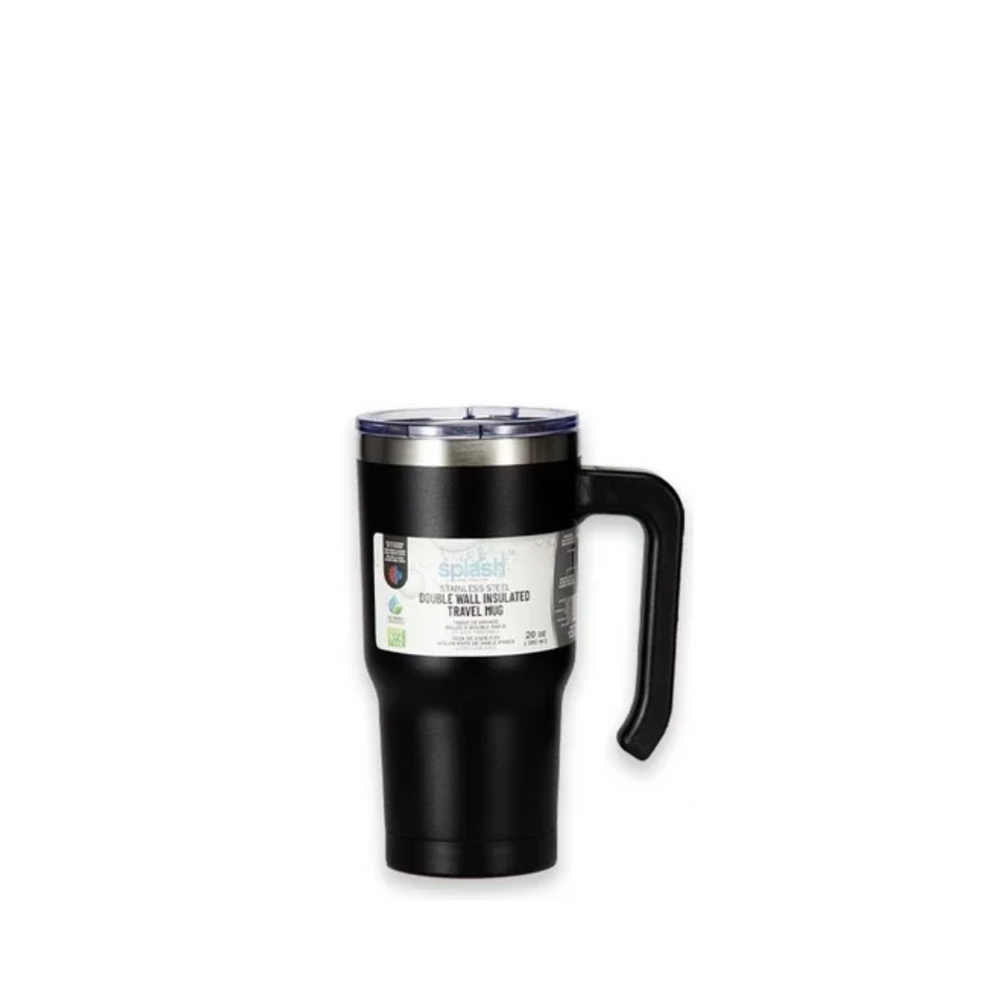 Splash Double Wall 20oz Travel Mug Quencher Black