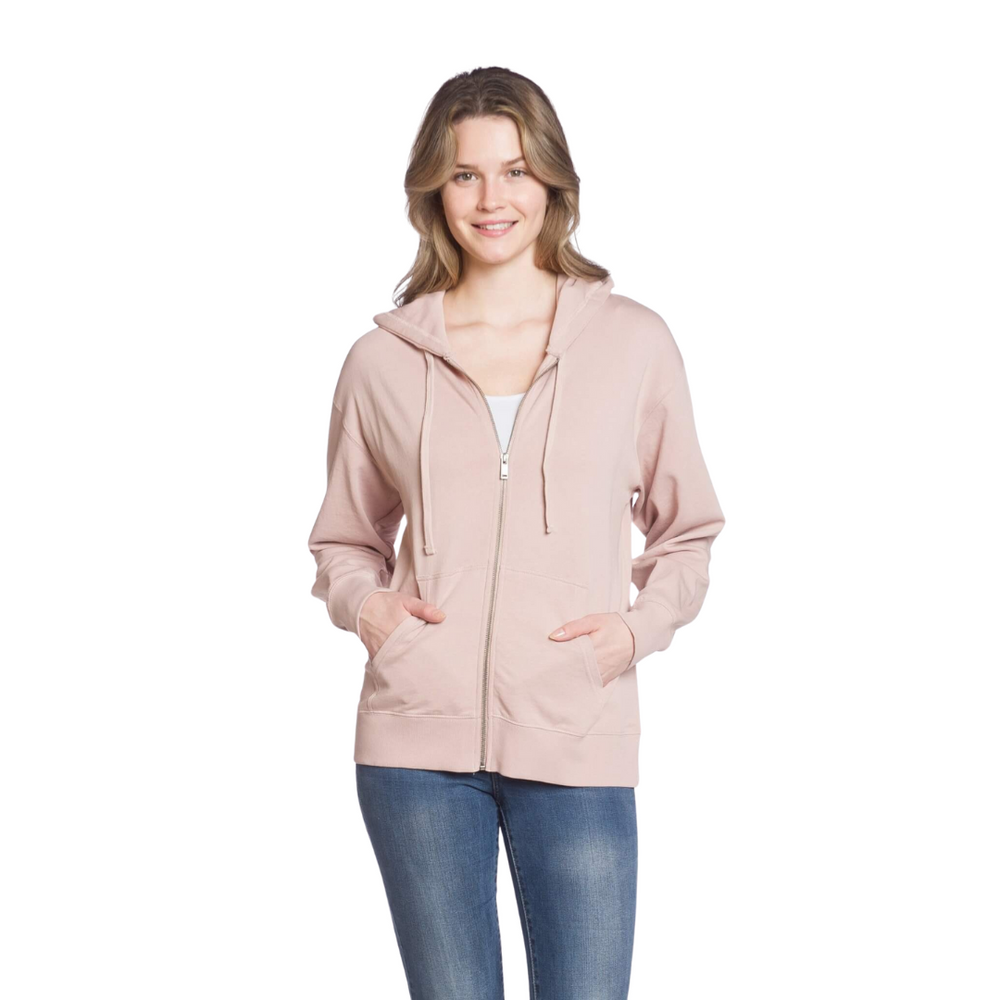 Women's Full Zip Hoody-Blush