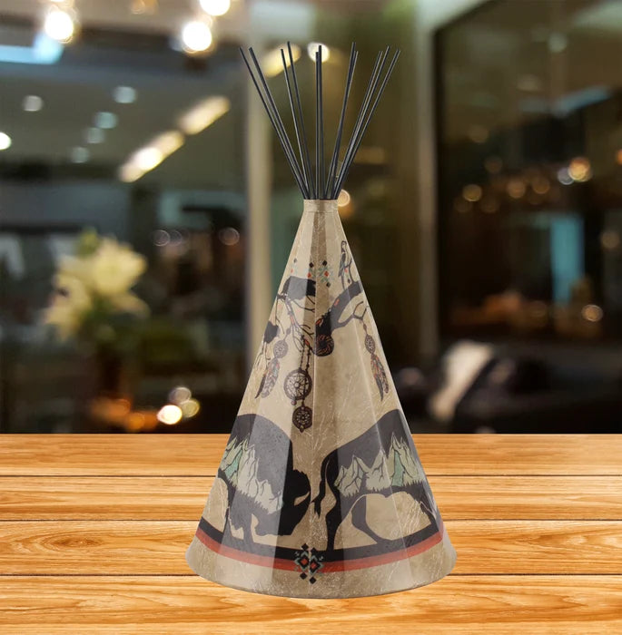 Indigenous Teepee Lamp Small - Traditional Buffalo