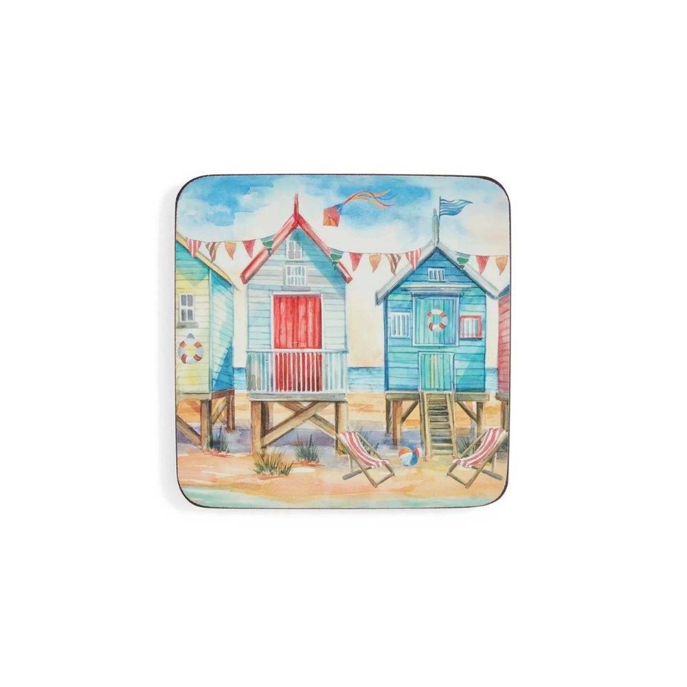 Beach Huts Coasters - Set of 6
