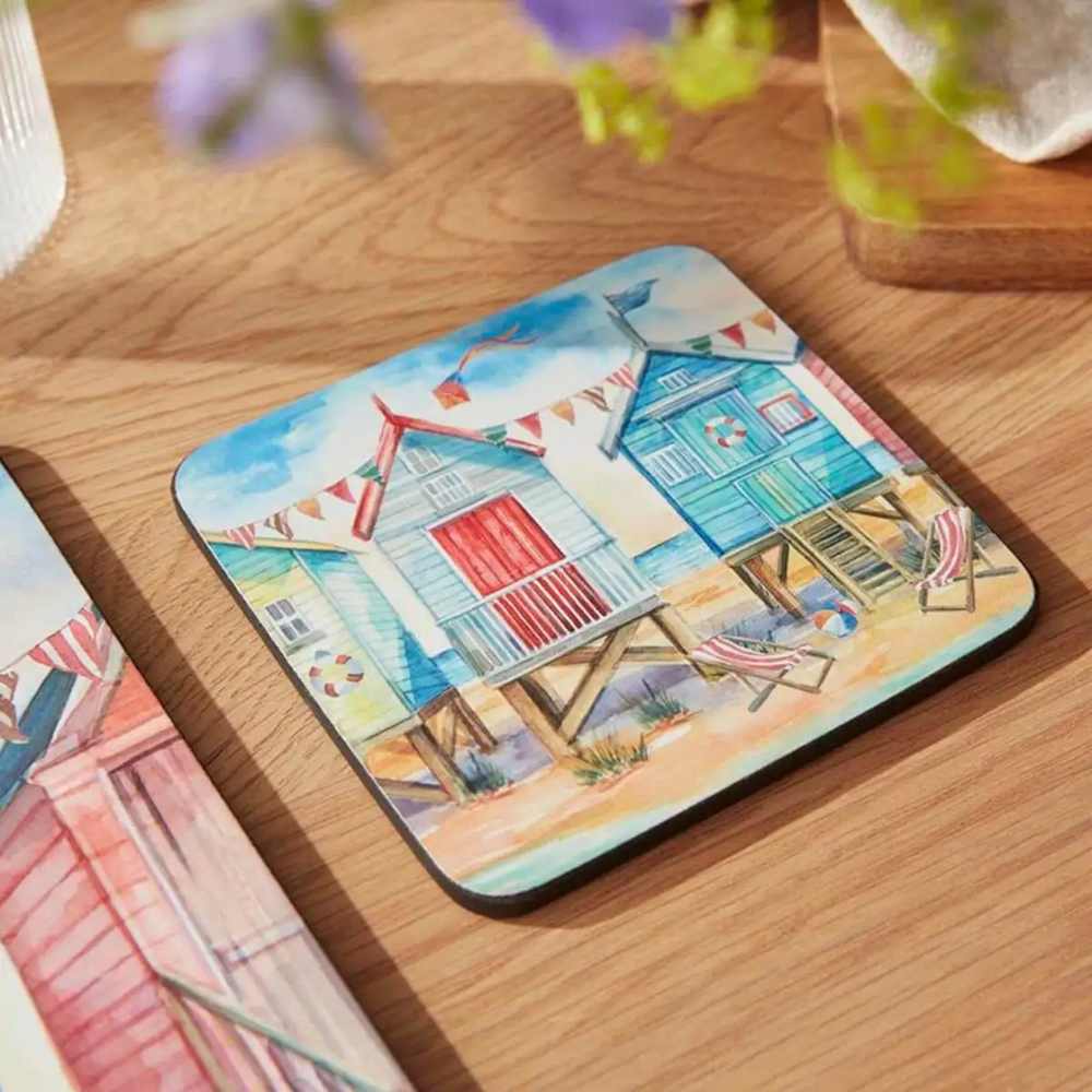 Beach Huts Coasters - Set of 6
