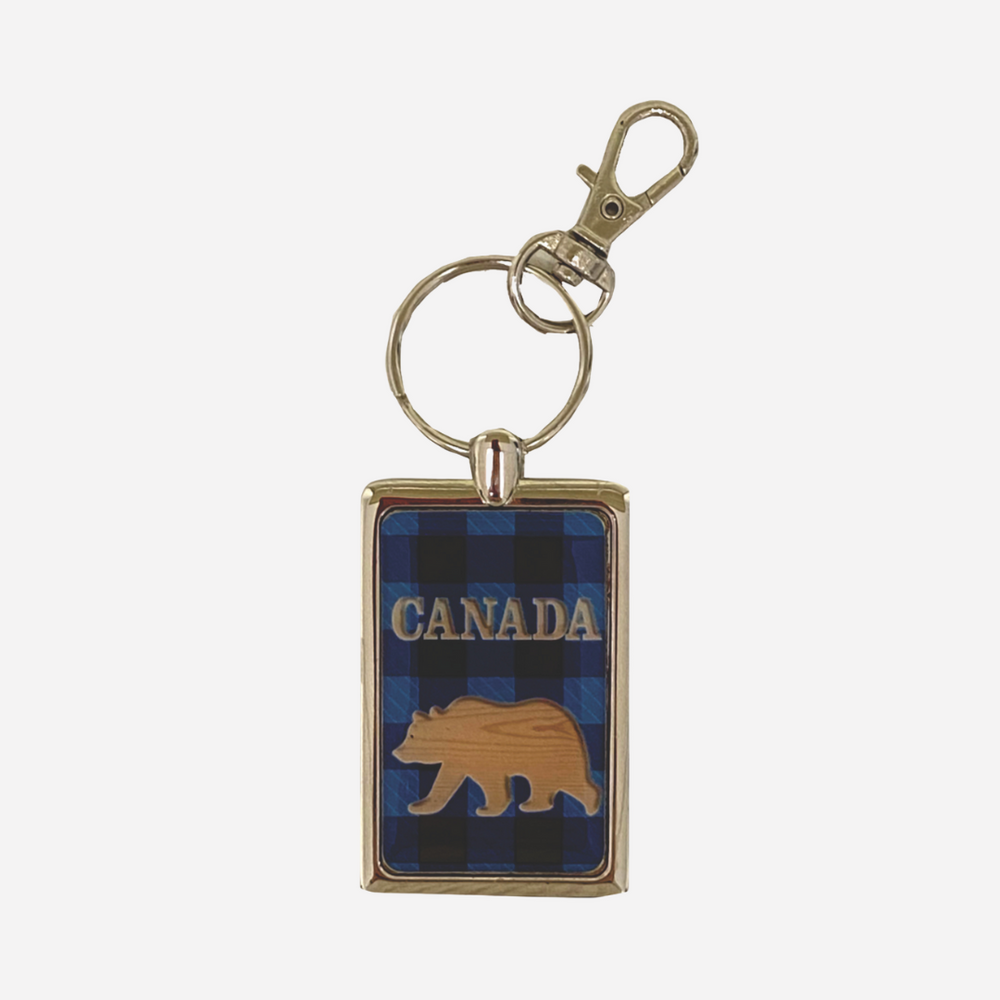 CDN Bear Blue Tartan Key Chain