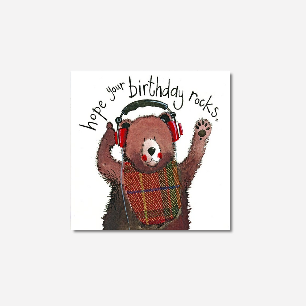 Alex Clark Small Cards Bear Headphones