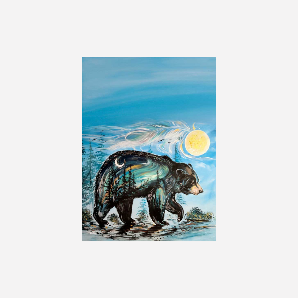 Indigenous Art Tea Towel A Bear's Journey