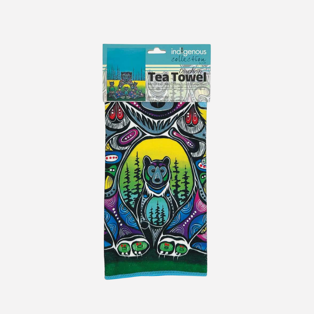 Indigenous Art Tea Towel Bear Medicine