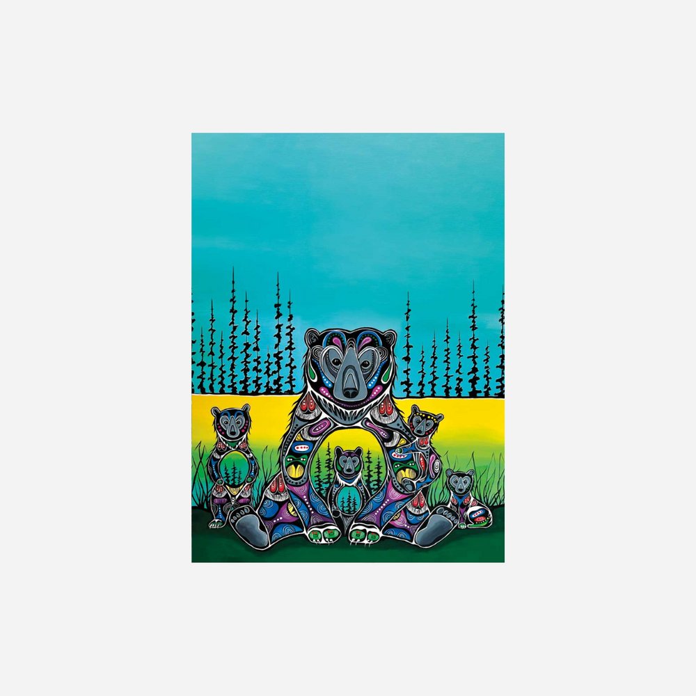 Indigenous Art Tea Towel Bear Medicine