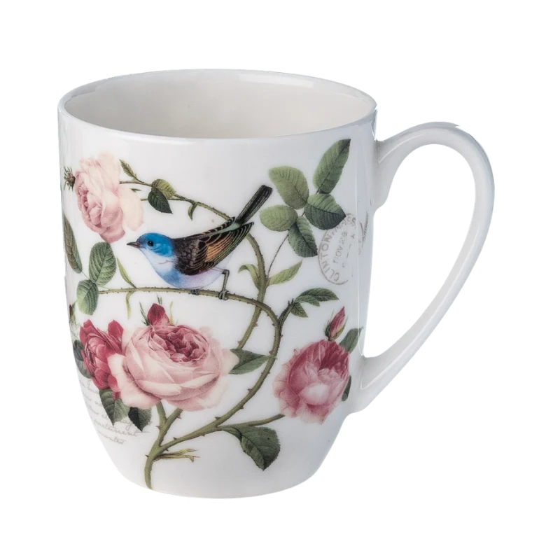 Bird Garden on White Latte Mug
