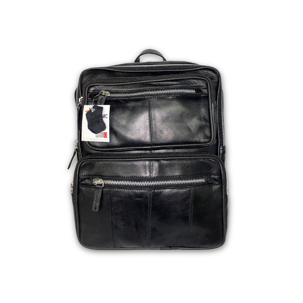 100% Indian Soft Leather Black Backpack (BG-02)