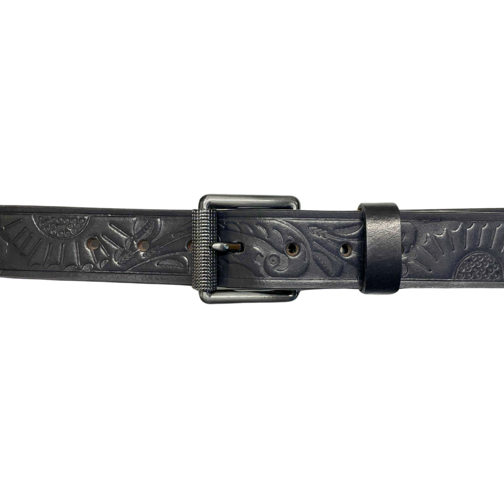Black Engraved Design Belt (S-391)