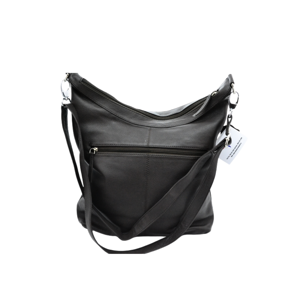 100% Indian Leather Black Handbag (S-1609)