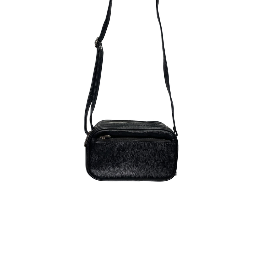 100% Indian Leather Black Mini Crossbody Bag (SN-3)