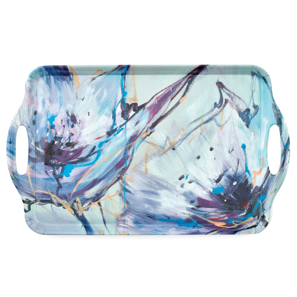 Blooms in Lilac Large Handled Melamine Tray