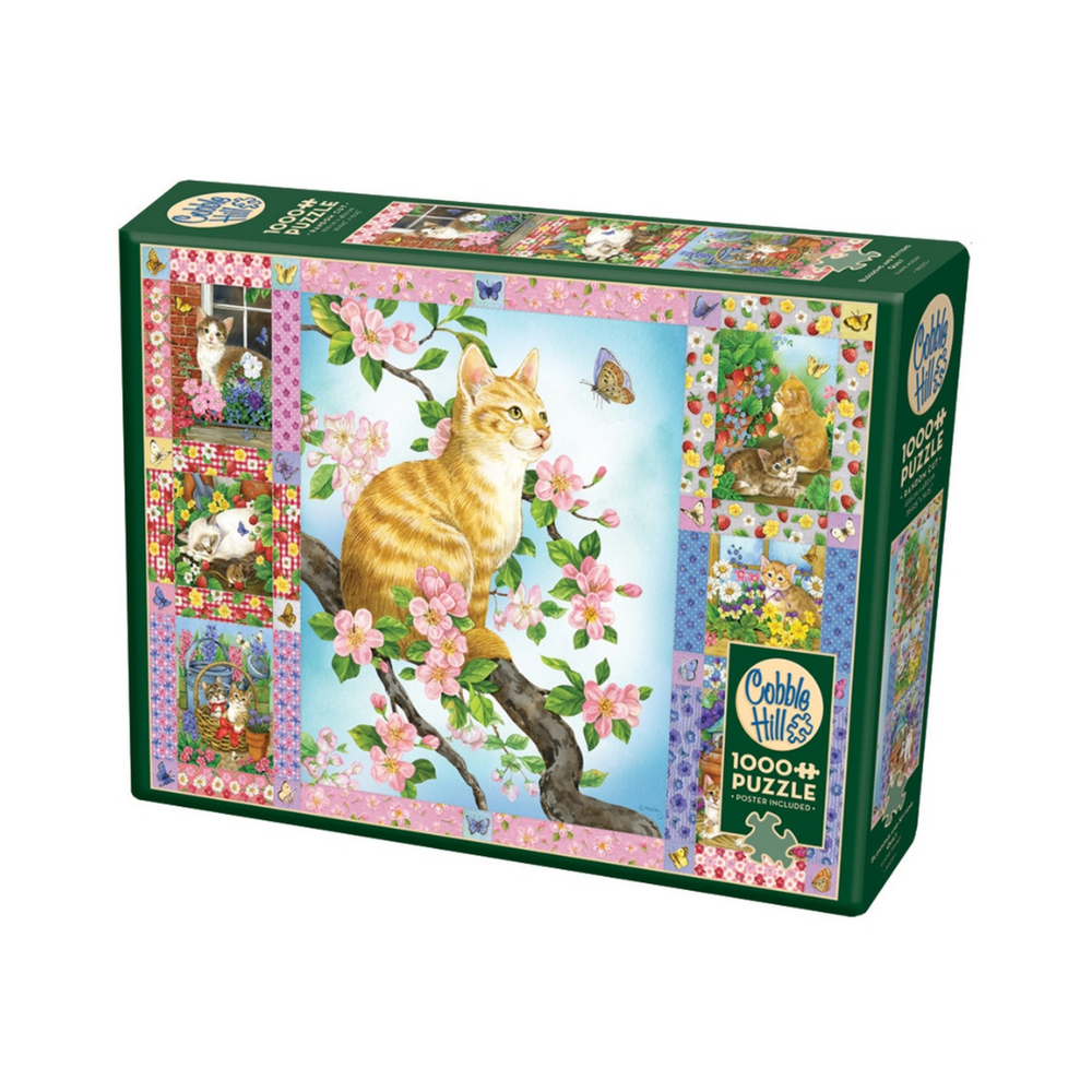 Cobble Hill Puzzles - Blossoms and Kittens Quilt