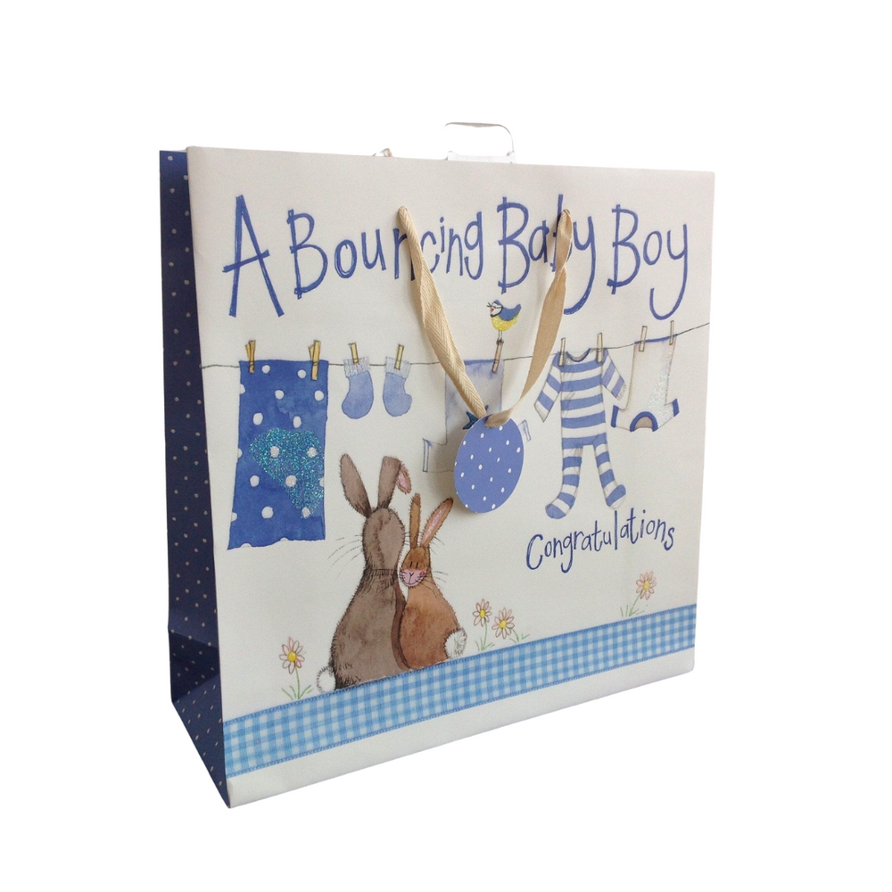 Alex Clark Large Gift Bag - Blue Washing Line