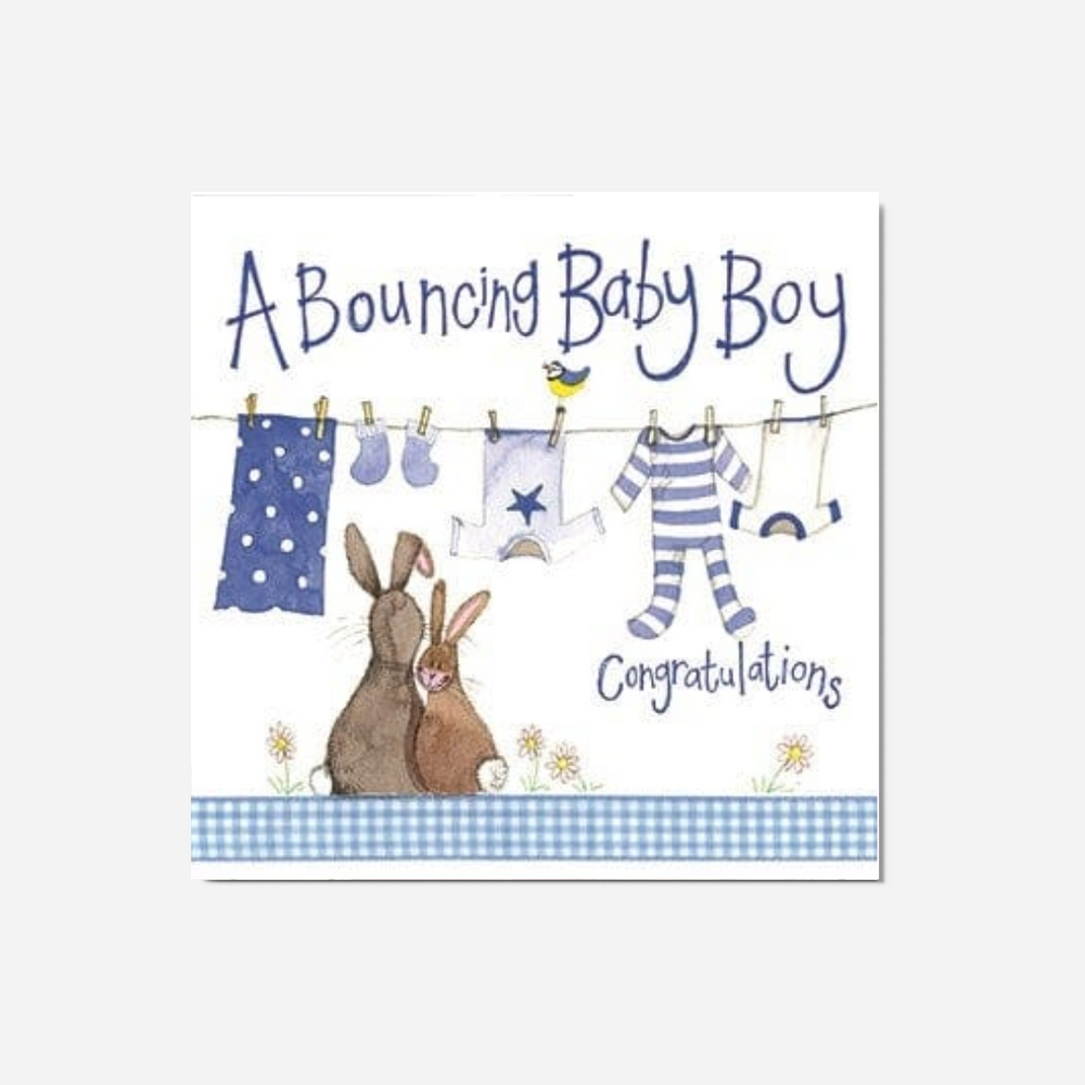 Alex Clark Large Card - Blue Washing Line