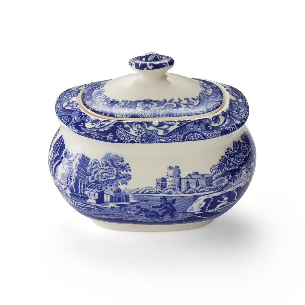 Spode Blue Italian Covered Sugar 8.5oz