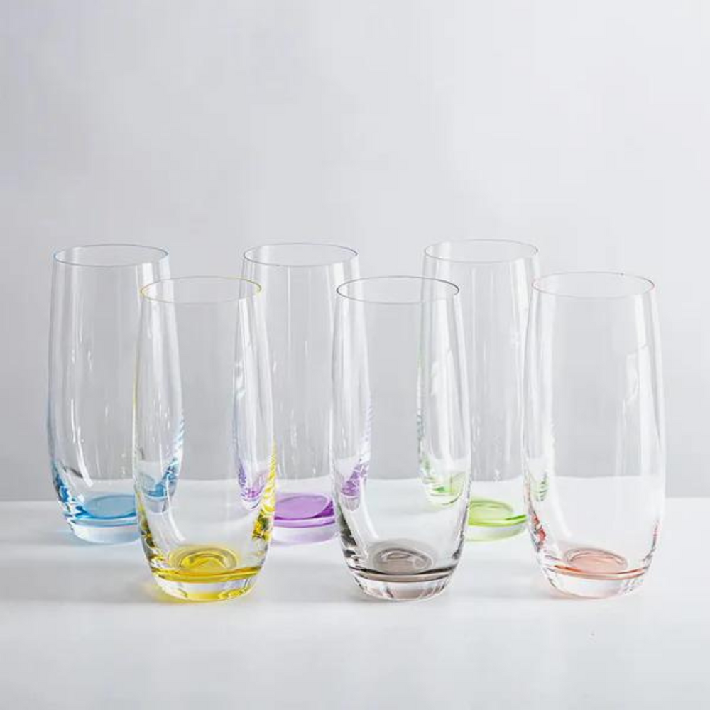 Bohemia Rainbow Hiball Glasses S/6