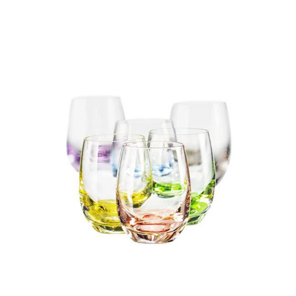 Bohemia Rainbow OF/Stemless Glasses S/6