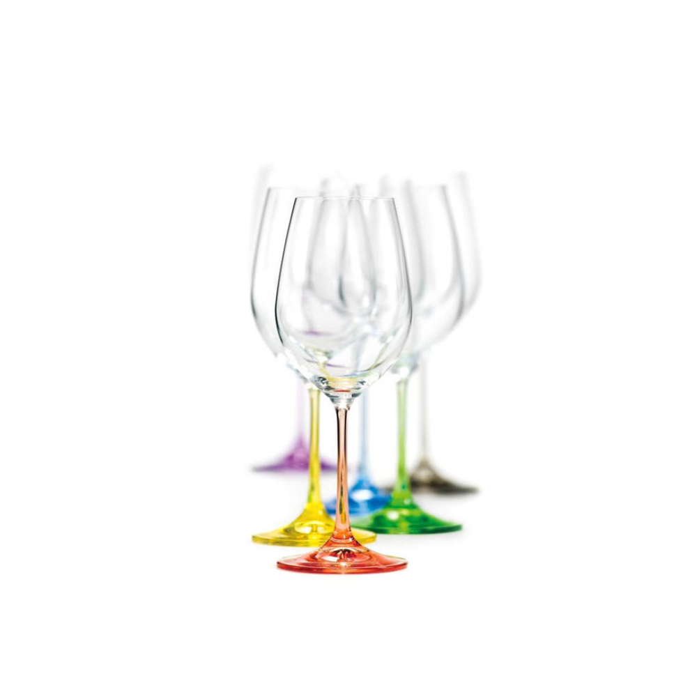 Bohemia Rainbow White Wine Glasses S/6