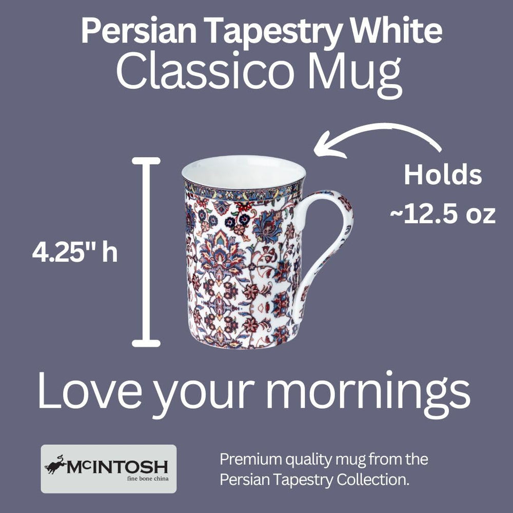 Bone China Classico Mug Persian Tapestry White